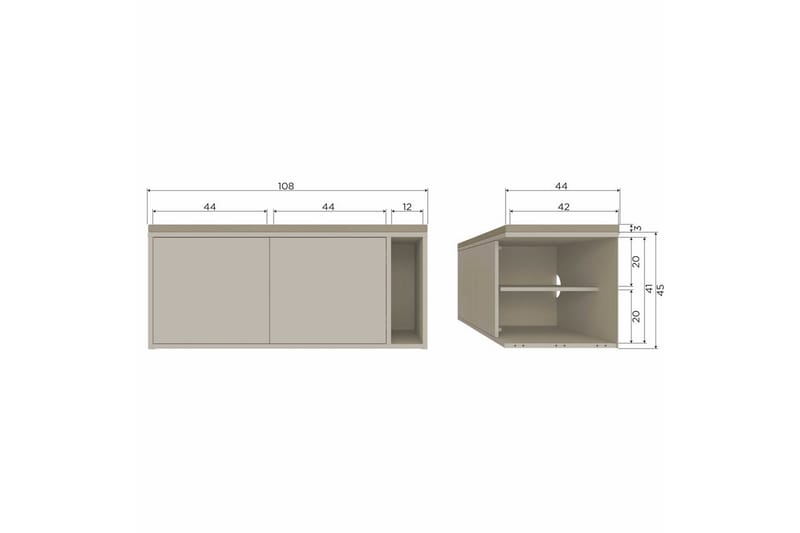 Settle Golvstående Tv Bänk 108 cm med Förvaring i Furu - Beige - Möbler - Tv möbel & mediamöbel - TV bänk & mediabänk