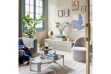 Settle Vägghängd TV-bänk 200 cm med Förvaring i Furu - Sandbeige - Möbler - Tv möbel & mediamöbel - TV bänk & mediabänk