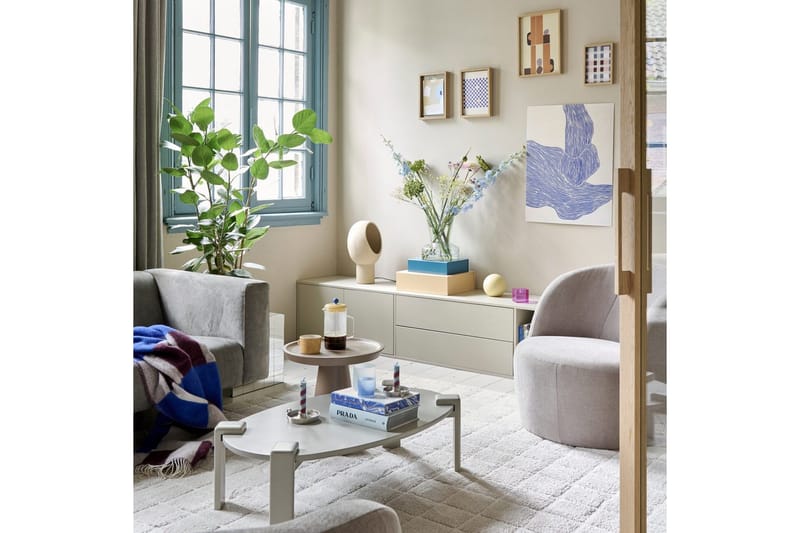Settle Vägghängd TV-bänk 200 cm med Förvaring i Furu - Sandbeige - Möbler - Tv möbel & mediamöbel - TV bänk & mediabänk