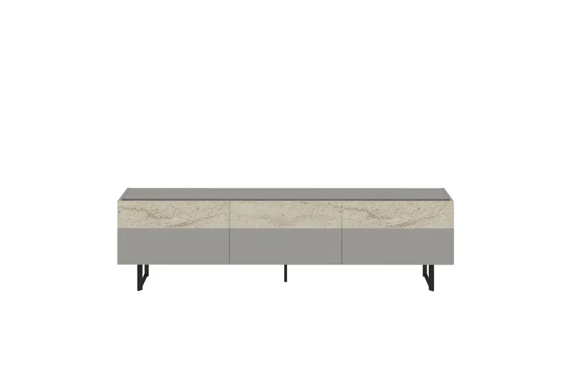 Sign Tv-bänk 180 cm, Grå/Travertin