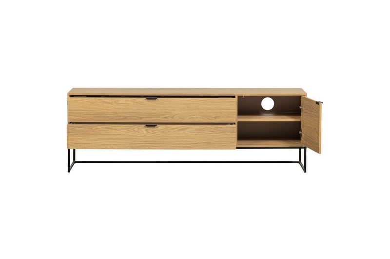 Silas TV-bänk 180 cm med Förvaring i Trä med Metallunderrede - Beige - Möbler - Tv möbel & mediamöbel - TV bänk & mediabänk