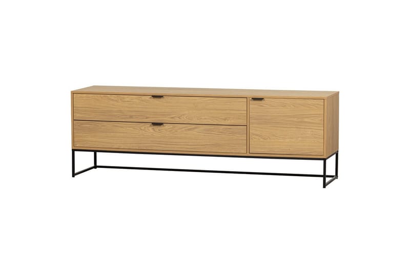 Silas TV-bänk 180 cm med Förvaring i Trä med Metallunderrede, Beige