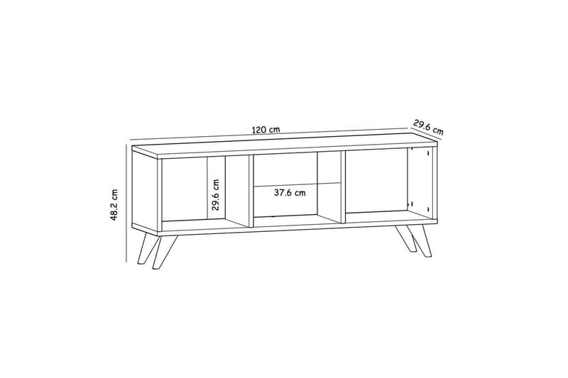 Springhill Golvstående Tv-bänk 120 cm med Förvaring i Målat Trä - Beige - Möbler - Tv möbel & mediamöbel - TV bänk & mediabänk