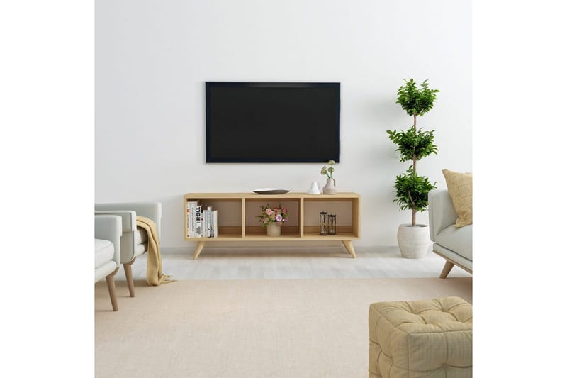 Springhill Golvstående Tv-bänk 120 cm med Förvaring i Målat Trä - Beige - Möbler - Tv möbel & mediamöbel - TV bänk & mediabänk