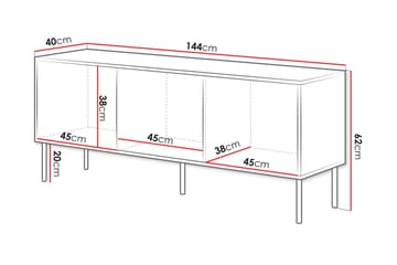 Stintino Tv-bänk 144x40 cm - Beige/Brun - Möbler - Tv möbel & mediamöbel - TV bänk & mediabänk
