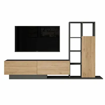 Tavren TV-bänk 201,2x123,6x29,5 cm - Naturlig/Antracit - Möbler - Tv möbel & mediamöbel - TV bänk & mediabänk