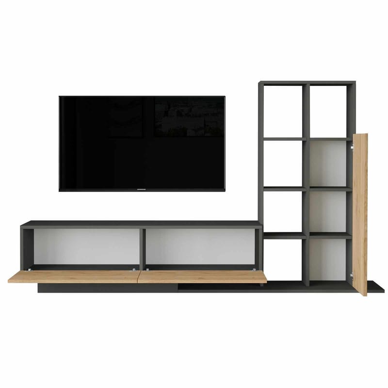 Tavren TV-bänk 201,2x123,6x29,5 cm - Naturlig/Antracit - Möbler - Tv möbel & mediamöbel - TV bänk & mediabänk