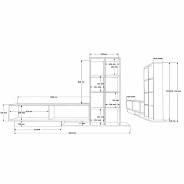 Tavren TV-bänk 201,2x123,6x29,5 cm - Naturlig/Antracit - Möbler - Tv möbel & mediamöbel - TV bänk & mediabänk