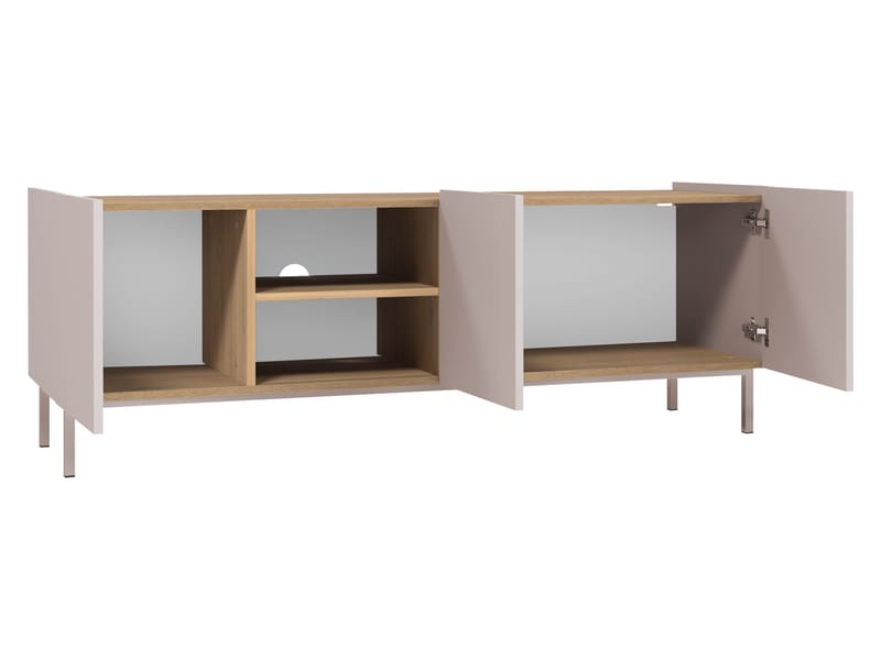 Tavrin Golvstående Tv-bänk 153 cm med Förvaring i Trä - Beige - Möbler - Tv möbel & mediamöbel - TV bänk & mediabänk
