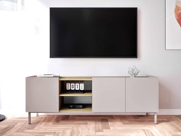 Tavrin Golvstående Tv-bänk 153 cm med Förvaring i Trä - Beige - Möbler - Tv möbel & mediamöbel - TV bänk & mediabänk