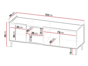 Tavrin Golvstående Tv-bänk 153 cm med Förvaring i Trä - Beige - Möbler - Tv möbel & mediamöbel - TV bänk & mediabänk