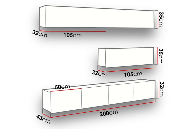 Tessan TV-möbelset - Vit - Möbler - Tv möbel & mediamöbel - TV-möbelset