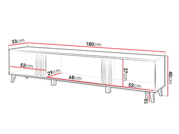 Torvos Tv-bänk 180 cm - Svart - Möbler - Tv möbel & mediamöbel - TV bänk & mediabänk