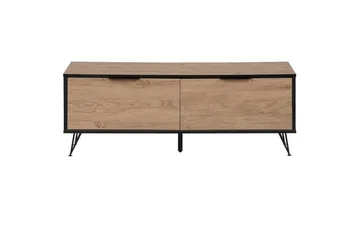 TV-bänk Halston Ljus trä, svart - Ljus trä, svart - Möbler - Tv möbel & mediamöbel - TV bänk & mediabänk