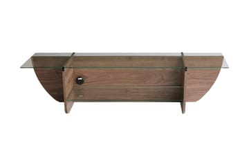 Andifli Golvstående TV-bänk 158 cm med Förvaring i Trä med Glasskiva - Brun - Möbler - Tv möbel & mediamöbel - TV bänk & mediabänk