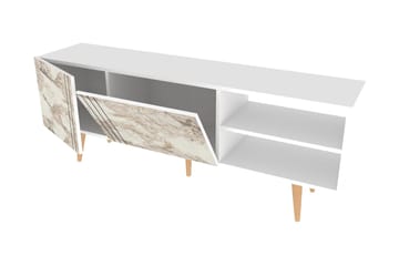 Andifli Golvstående Tv-bänk 160 cm med Förvaring i Målat Trä - Vit - Möbler - Tv möbel & mediamöbel - TV bänk & mediabänk