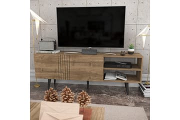 Andifli Golvstående Tv-bänk 160 cm med Förvaring i Mörkt Trä - Brun - Möbler - Tv möbel & mediamöbel - TV bänk & mediabänk