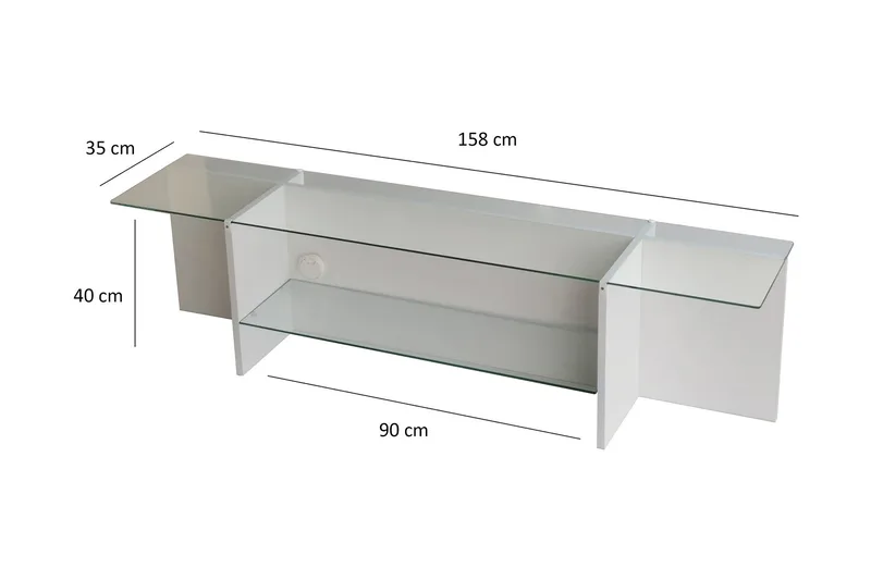 Andifli Tv-bänk 158x40 cm - Vit - Möbler - Tv möbel & mediamöbel - TV bänk & mediabänk