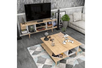 Andifli TV-bänk 160 cm med Förvaring i Trä med Plastben - Beige - Möbler - Tv möbel & mediamöbel - TV bänk & mediabänk