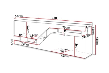 Ceelias Golvstående TV Bänk med Förvaring 160 cm i Målat Trä - Vit|Beige - Möbler - Tv möbel & mediamöbel - TV bänk & mediabänk