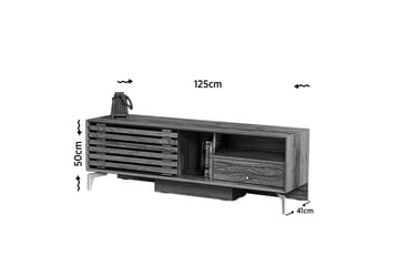 Comfortale Golvstående TV Bänk 125 cm med Förvaring i Ljust Trä - Brun - Möbler - Tv möbel & mediamöbel - TV bänk & mediabänk