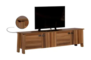 Comfortale Golvstående TV Bänk 189 cm med Förvaring i Mörkt Trä - Brun - Möbler - Tv möbel & mediamöbel - TV bänk & mediabänk