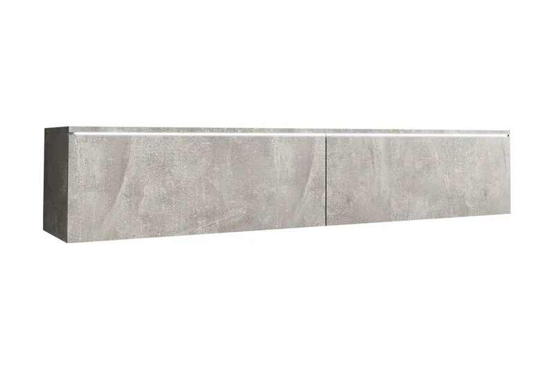 Cuguen TV-bänk 140x32x30 cm, Grå/Vit