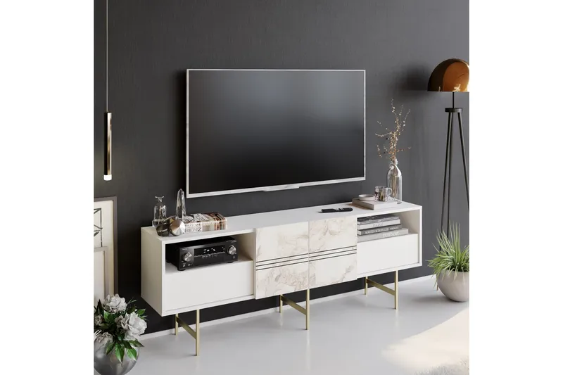 Dasaki Tv-bänk 180 cm, Vit