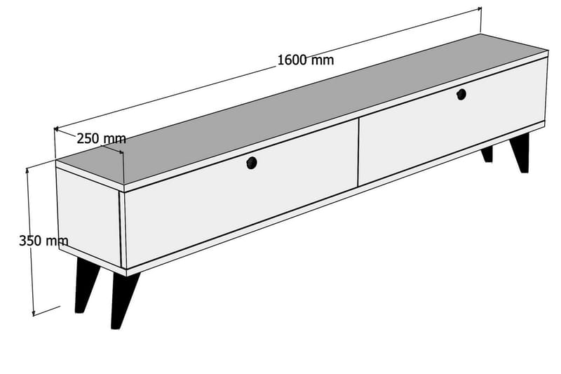 Gersby Golvstående TV Bänk 160 cm med Förvaring i Målat Trä - Vit - Möbler - Tv möbel & mediamöbel - TV bänk & mediabänk
