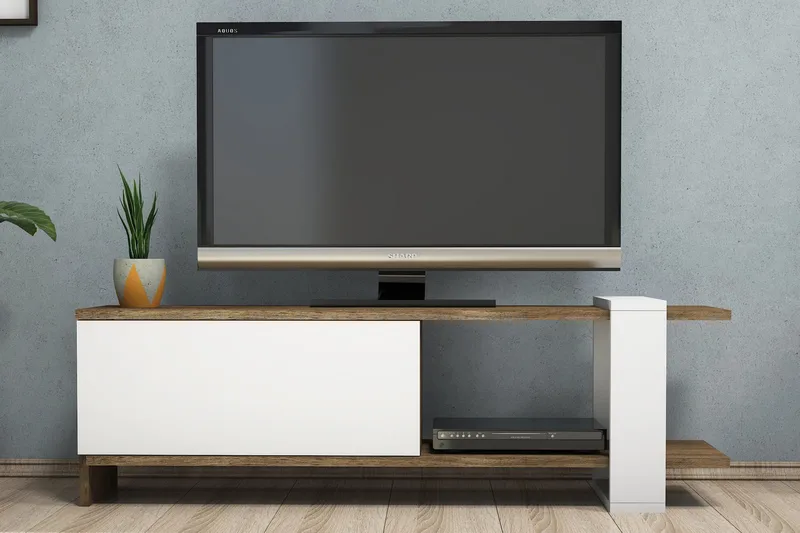 Gersby TV-Bänk 120 cm - Brun/Vit - Möbler - Tv möbel & mediamöbel - TV bänk & mediabänk