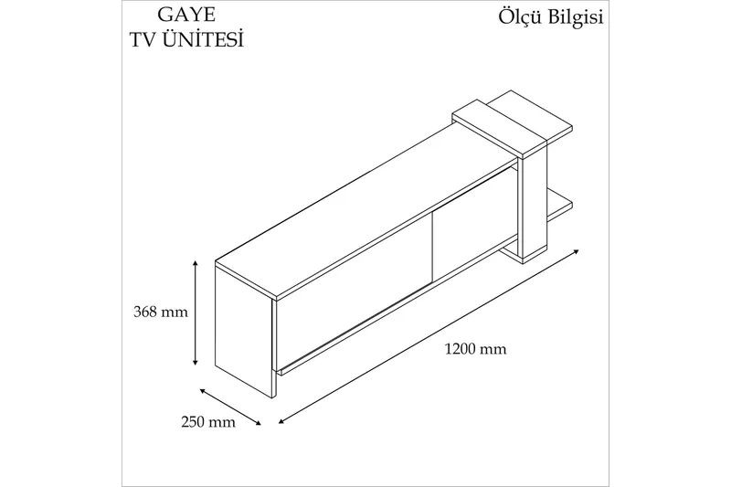 Gersby TV-Bänk 120 cm - Brun/Vit - Möbler - Tv möbel & mediamöbel - TV bänk & mediabänk