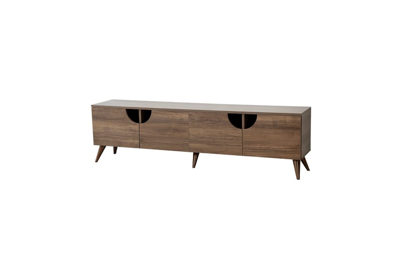 Grotte Tv Bänk 180 cm med Förvaring i Valnöt - Brun - Möbler - Tv möbel & mediamöbel - TV bänk & mediabänk
