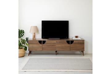 Grotte Tv Bänk 180 cm med Förvaring i Valnöt - Brun - Möbler - Tv möbel & mediamöbel - TV bänk & mediabänk
