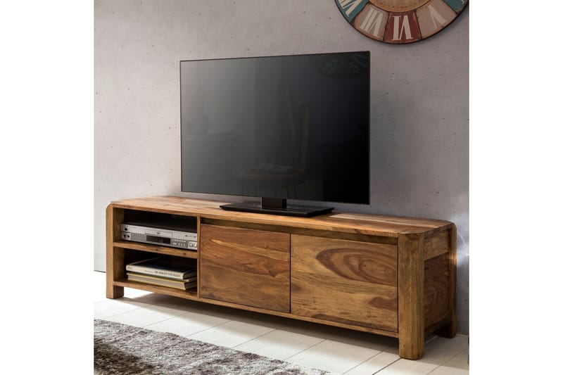 Hafsah Golvstående TV-bänk 140 cm med Förvaring i Valnöt - Brun - Möbler - Tv möbel & mediamöbel - TV bänk & mediabänk