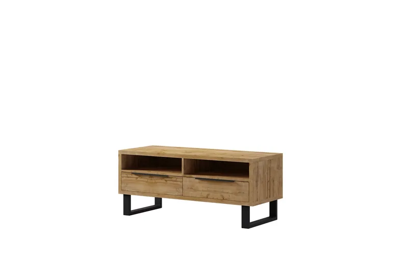 Halle WM Golvstående Tv Bänk 124 cm med Förvaring i Ek, Brun