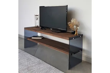 Heglar Golvstående TV Bänk 120 cm med Förvaring i Valnöt - Brun - Möbler - Tv möbel & mediamöbel - TV bänk & mediabänk
