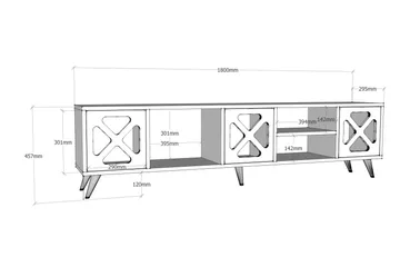 Kallboda TV-Bänk 180 cm - Vit/Grå - Möbler - Tv möbel & mediamöbel - TV bänk & mediabänk
