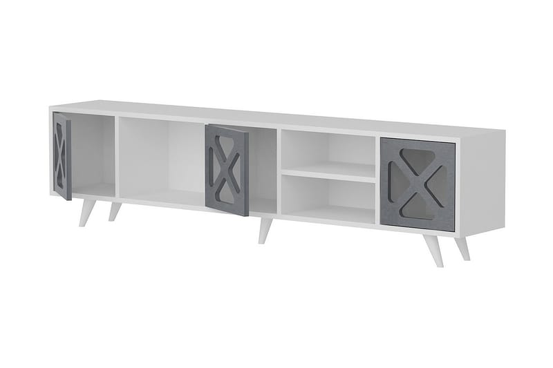 Kallboda TV-Bänk 180 cm - Vit/Grå - Möbler - Tv möbel & mediamöbel - TV bänk & mediabänk