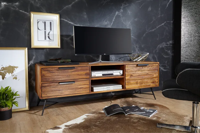 Kimbal Golvstående TV-bänk 160 cm med Förvaring i Valnöt, Brun