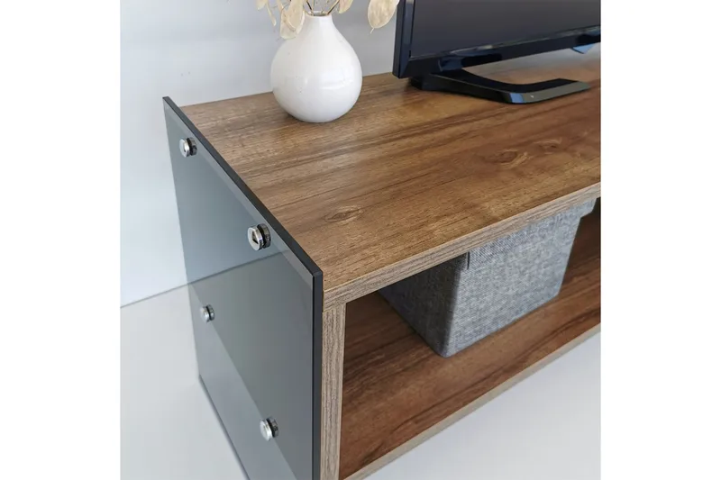 Lekkenne TV-bänk 122 cm - Mörkbrun - Möbler - Tv möbel & mediamöbel - TV bänk & mediabänk