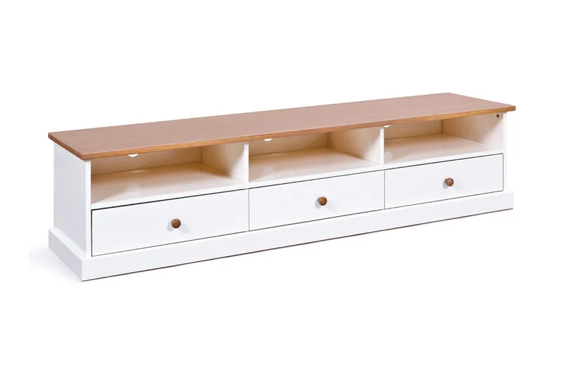 Livesey TV-bänk 180 cm, Vit/Brun