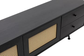 Makwana Golvstående Tv Bänk 180 cm med Förvaring i Målat Trä - Svart - Möbler - Tv möbel & mediamöbel - TV bänk & mediabänk