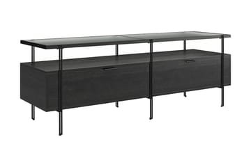 Marinko Tv Bänk 140 cm med Förvaring i Trä med Metallben - Svart - Möbler - Tv möbel & mediamöbel - TV bänk & mediabänk