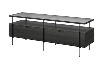 Marinko Tv Bänk 140 cm med Förvaring i Trä med Metallben - Svart - Möbler - Tv möbel & mediamöbel - TV bänk & mediabänk