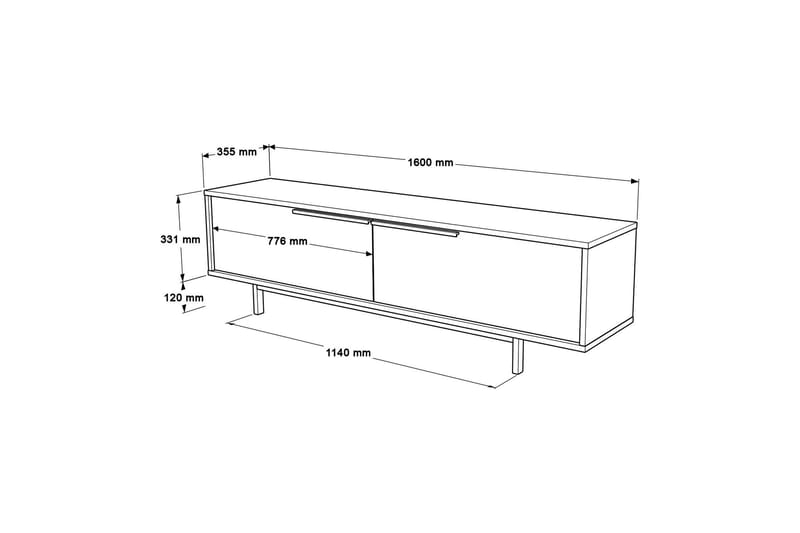 Munish Tv-bänk 160 cm - Valnöt - Möbler - Tv möbel & mediamöbel - TV bänk & mediabänk