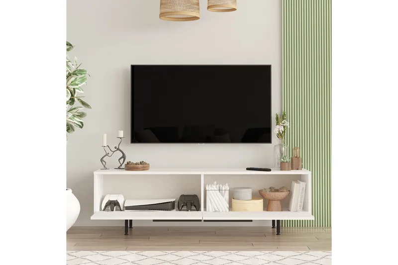Munish Tv-bänk 160 cm - Vit - Möbler - Tv möbel & mediamöbel - TV bänk & mediabänk