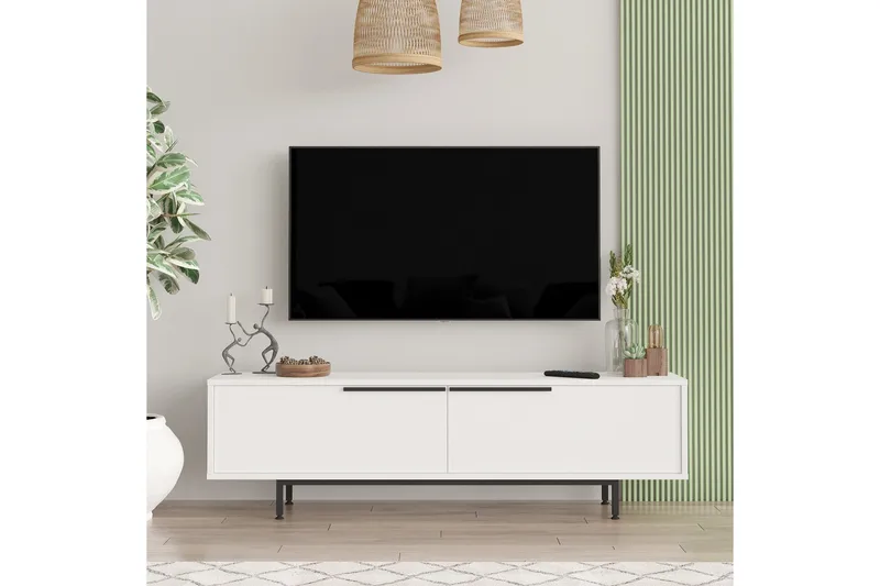 Munish Tv-bänk 160 cm - Vit - Möbler - Tv möbel & mediamöbel - TV bänk & mediabänk