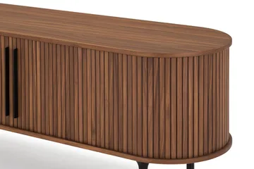 Noira Ribbad Oval TV-bänk 150 cm med Förvaring i Trä och Valnöt - Brun - Möbler - Tv möbel & mediamöbel - TV bänk & mediabänk
