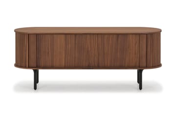 Noira Ribbad Oval TV-bänk 150 cm med Förvaring i Trä och Valnöt - Brun - Möbler - Tv möbel & mediamöbel - TV bänk & mediabänk