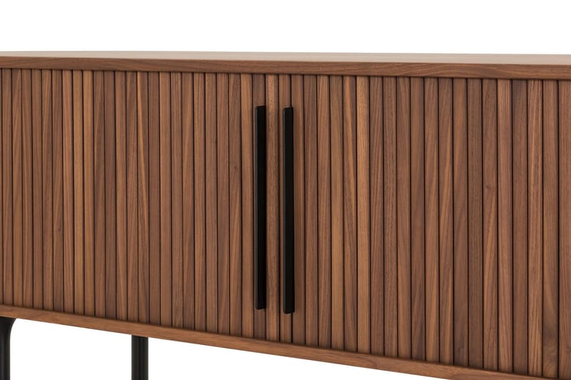 Noira Ribbad Oval TV-bänk 150 cm med Förvaring i Trä och Valnöt - Brun - Möbler - Tv möbel & mediamöbel - TV bänk & mediabänk
